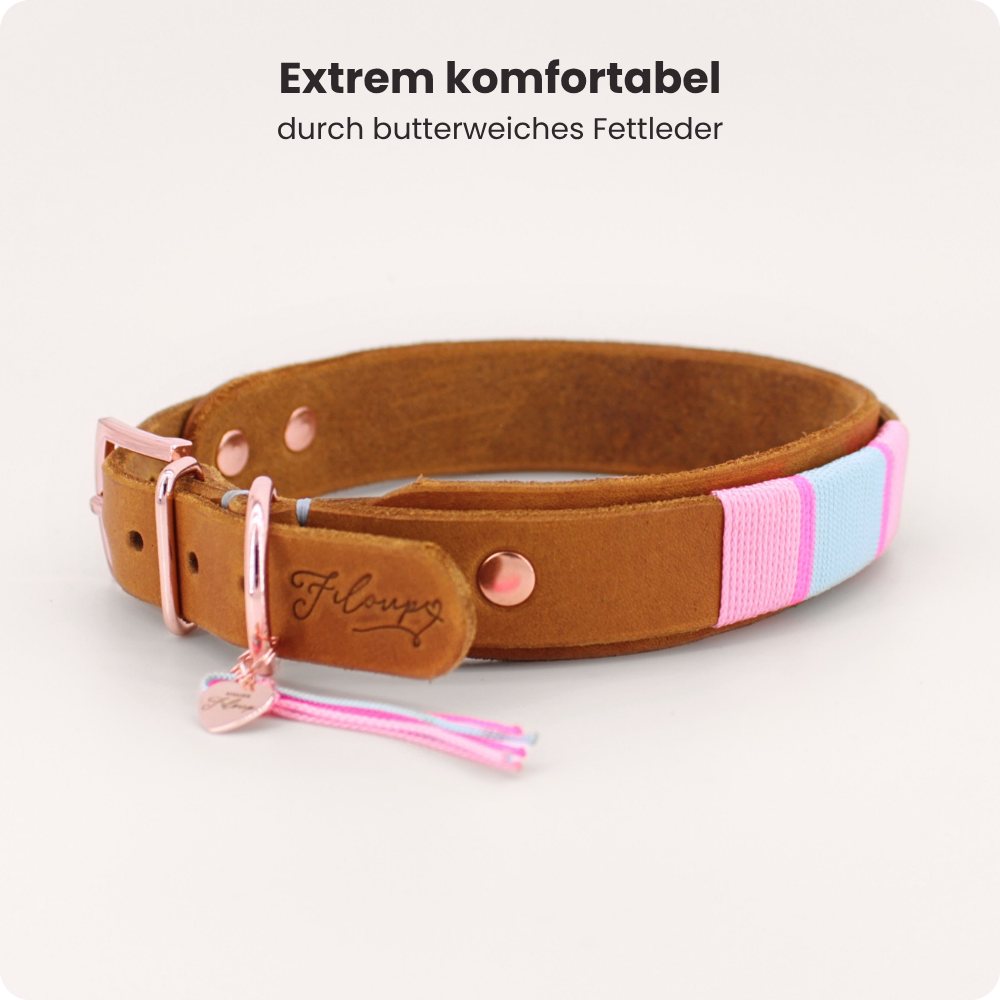 Fettleder Halsband Milou